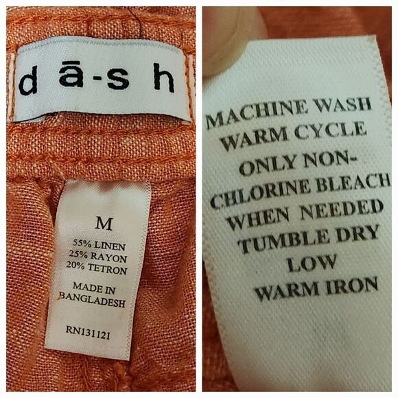 🧵📷🔹️Dash Orange Linen Blend Cropped Pants Medium - Picture 12 of 12